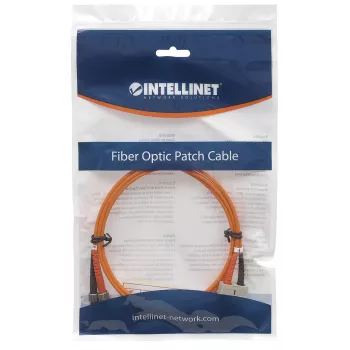 Intellinet šviesolaidinis komutacinis kabelis, OM2, ST/SC, 2 m, oranžinis, dvipusis, daugiamodis, 50/125 µm, LSZH, pluoštas, garantija visam naudojimo laikui