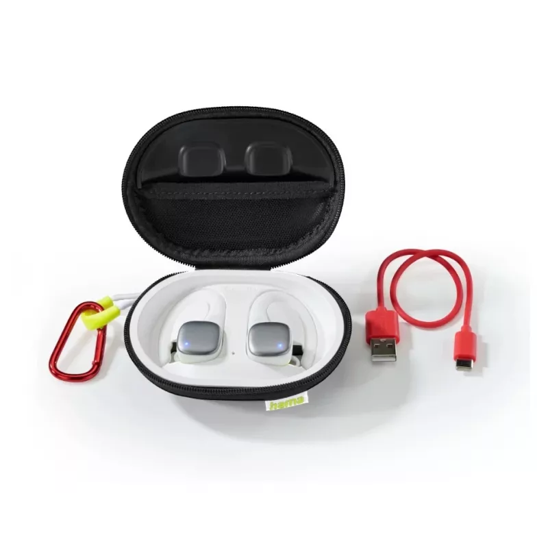 Hama Spirit Athletics ausinės True Wireless Stereo (TWS) ausinės su ausies lankeliu sportinės Bluetooth baltos, geltonos