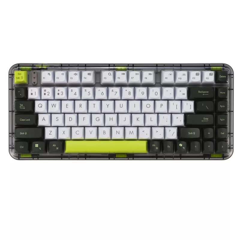 ASUS Jelly75 KD201 mechaninė klaviatūra, 75% išdėstymas, USB, RF belaidė ir Bluetooth, įvairiaspalvė