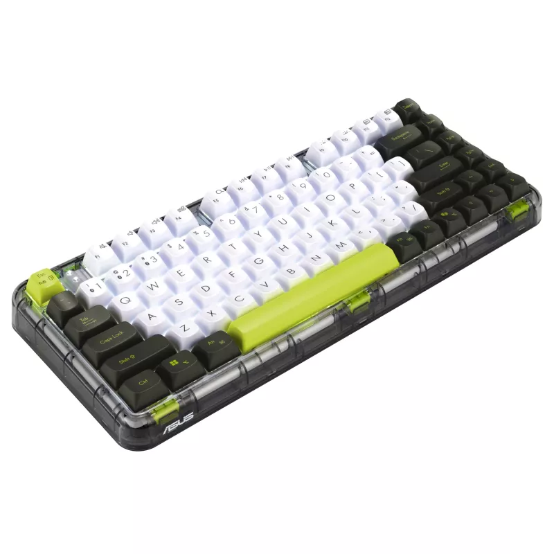 ASUS Jelly75 KD201 mechaninė klaviatūra, 75% išdėstymas, USB, RF belaidė ir Bluetooth, įvairiaspalvė