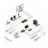 Lindy HDBaseT pristatymo sistema su valdymo klaviatūra, 3840 x 2160 pikselių, AV siųstuvas ir imtuvas, 70 m, laidinis, juoda, balta, HDCP