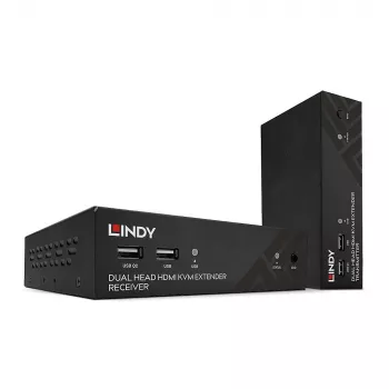 Lindy 100 m Cat.6 dvigalvis HDMI, USB ir RS-232 plėtiklis, siųstuvas ir imtuvas, laidinis, 100 m, Cat6, 1920 x 1080 pikselių, juoda
