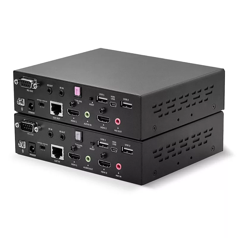 Lindy 100 m Cat.6 dvigalvis HDMI, USB ir RS-232 plėtiklis, siųstuvas ir imtuvas, laidinis, 100 m, Cat6, 1920 x 1080 pikselių, juoda