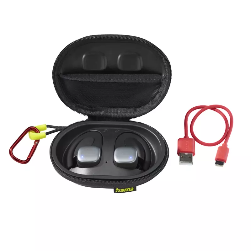 Hama Spirit Athletics ausinės True Wireless Stereo (TWS) ausų kabliukai sportinės Bluetooth juodos