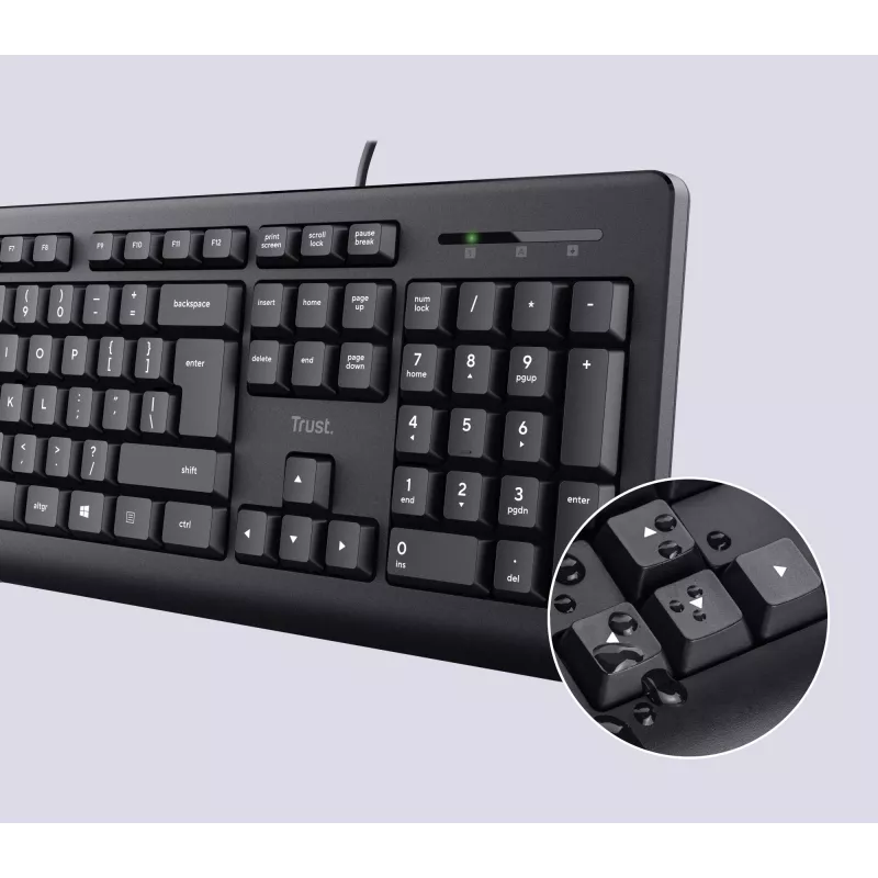 Trust TKM-250 klaviatūra Pelė komplekte Biuro USB QWERTZ Vokiška Juoda