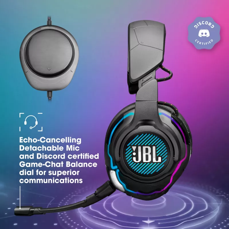 JBL Quantum One Juoda, laidinės, Žaidimams, 20 - 20000 Hz, 526 g, Ausinės, Juoda