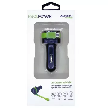 Mobiliųjų įrenginių įkroviklis RealPower 257635 Universalus juodas žalias