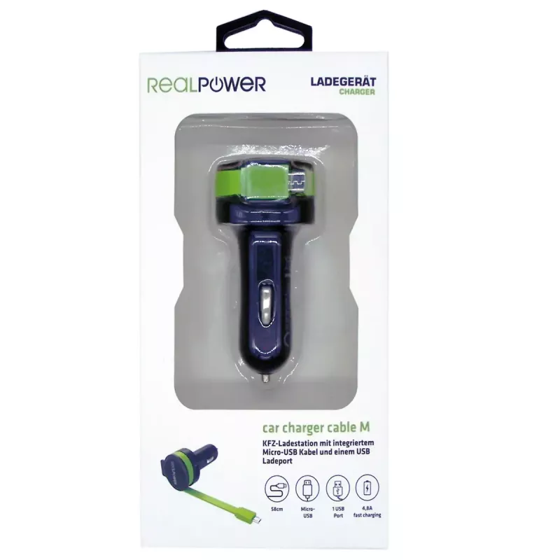 Mobiliųjų įrenginių įkroviklis RealPower 257635 Universalus juodas žalias