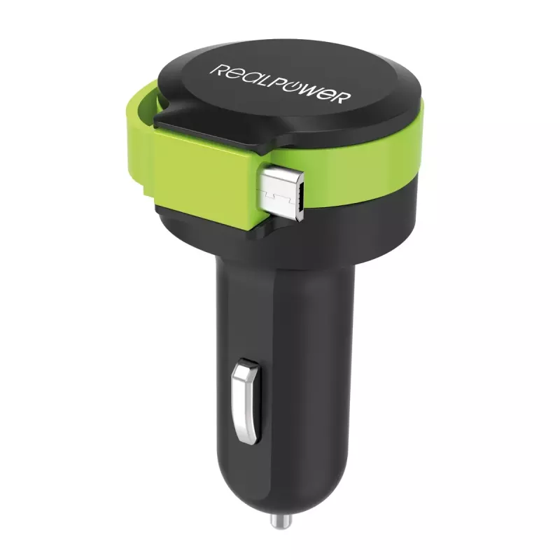 Mobiliųjų įrenginių įkroviklis RealPower 257635 Universalus juodas žalias
