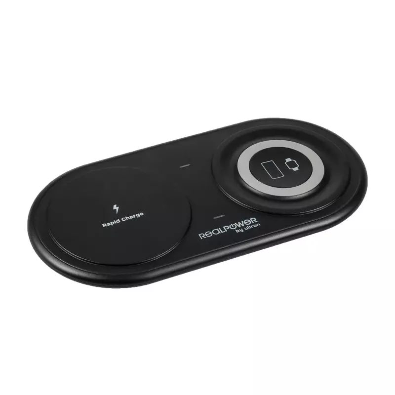 RealPower ChargeAIR Duo išmanusis telefonas išmanusis laikrodis juodas USB patalpų įkroviklis