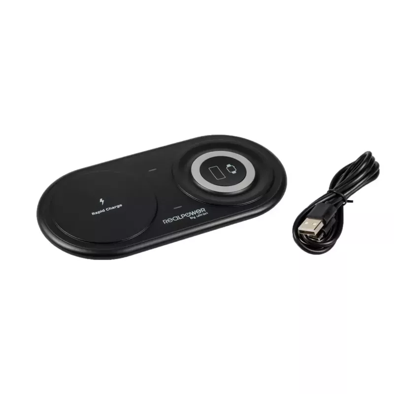 RealPower ChargeAIR Duo išmanusis telefonas išmanusis laikrodis juodas USB patalpų įkroviklis