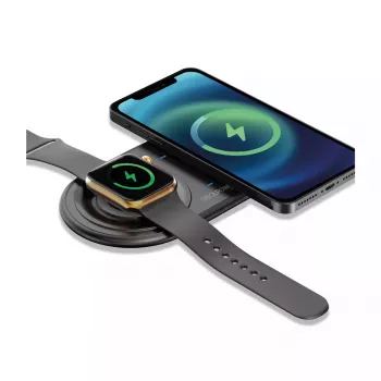 RealPower ChargeAIR Duo išmanusis telefonas išmanusis laikrodis juodas USB patalpų įkroviklis