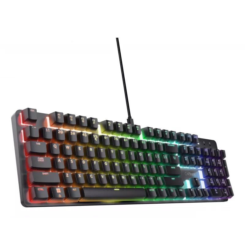 Žaidimų klaviatūra Trust GXT 871 Zora mechaninė USB RGB juoda