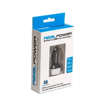 Mobiliojo įrenginio įkroviklis RealPower 176635 Universal Juoda Sidabrinė