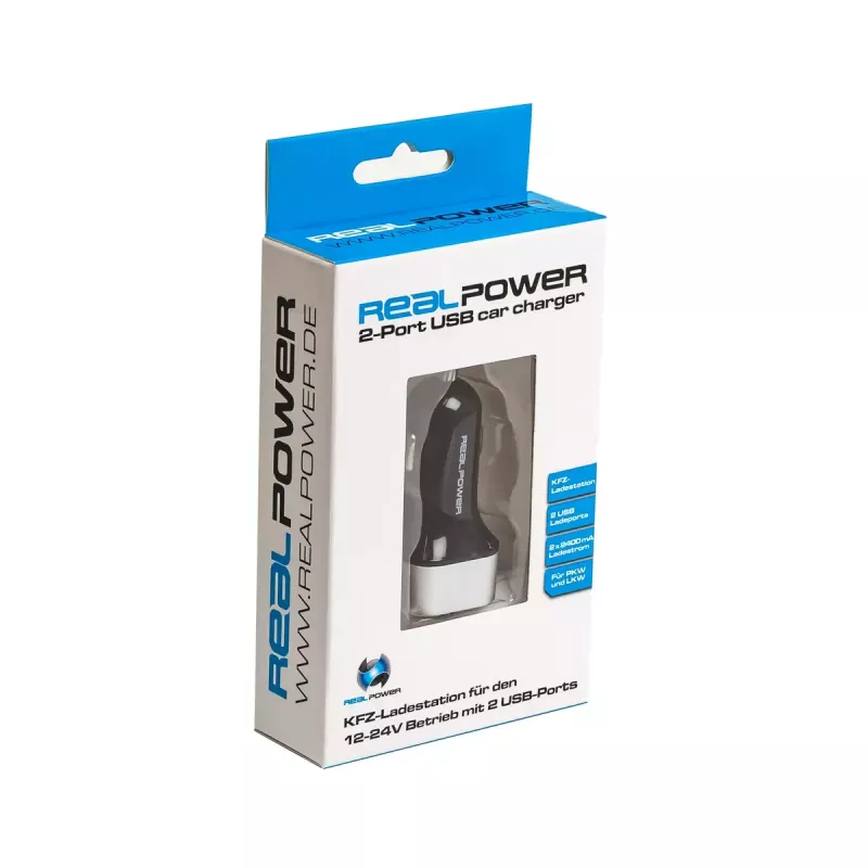 Mobiliojo įrenginio įkroviklis RealPower 176635 Universal Juoda Sidabrinė