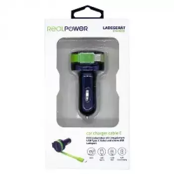 Mobiliojo įrenginio įkroviklis RealPower 257636 Universal Juoda Green