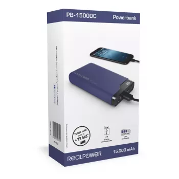 Nešiojamasis įkroviklis RealPower PB-15000C 15000 mAh