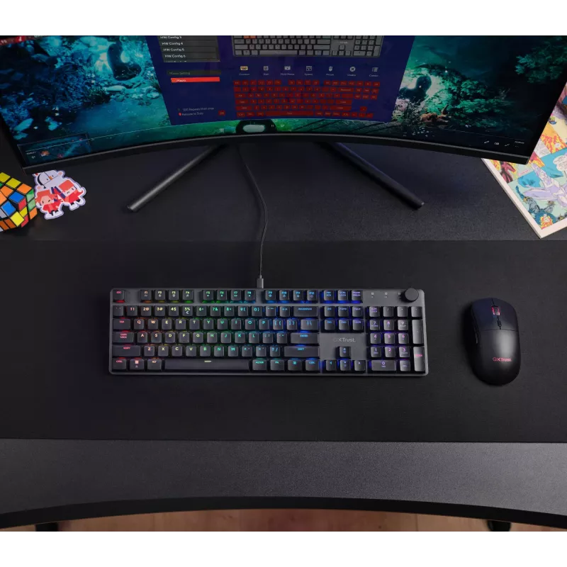 Žaidimų klaviatūra Trust GXT 866 Torix mechaninė USB QWERTZ juoda