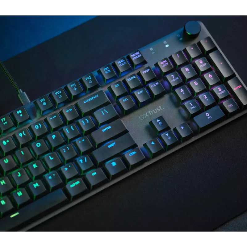 Žaidimų klaviatūra Trust GXT 866 Torix mechaninė USB QWERTZ juoda