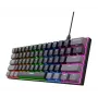 Trust GXT 867 Acira klaviatūra, žaidimų, USB, QWERTZ, vokiška, juoda, pilka, 60%, mechaninė, RGB