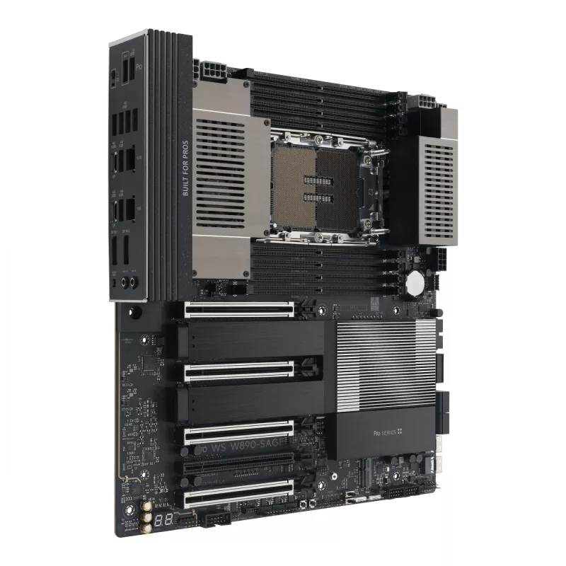 Motininė plokštė ASUS PRO WS W890-SAGE — Intel W890, LGA 4710-2, CEB, 8× DIMM, DDR5, Quad-channel, 2.5G ir 10G Ethernet