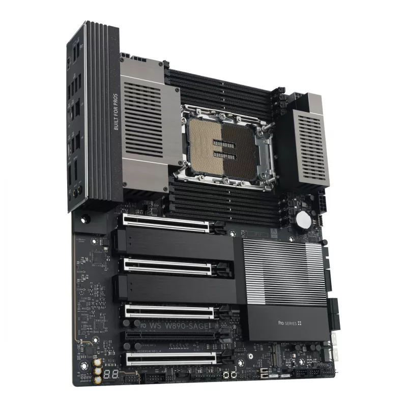 Motininė plokštė ASUS PRO WS W890-SAGE — Intel W890, LGA 4710-2, CEB, 8× DIMM, DDR5, Quad-channel, 2.5G ir 10G Ethernet