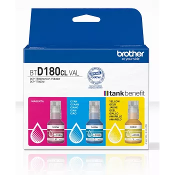 Originaliūs Brother BTD180CLVAL rašalo buteliukai 3 vnt. žydra, rausvai raudona, geltona
