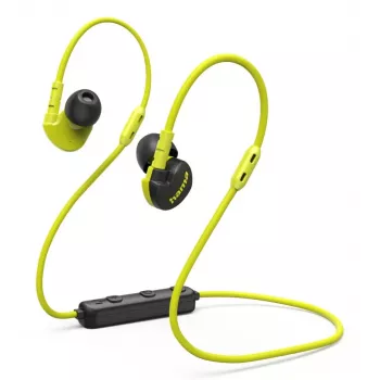 Hama Freedom Athletics III belaidės ausinės su ausies kabliuku, įdedamos į ausį, sportinės Bluetooth juodos, geltonos