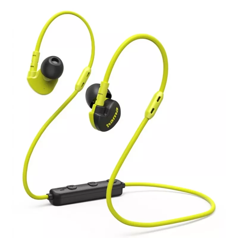 Hama Freedom Athletics III belaidės ausinės su ausies kabliuku, įdedamos į ausį, sportinės Bluetooth juodos, geltonos