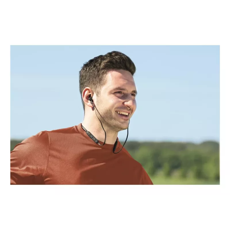 Hama Freedom Neck III ausinės belaidės užkabinamos už ausies, į ausis įdedamos sportinės Bluetooth juodos