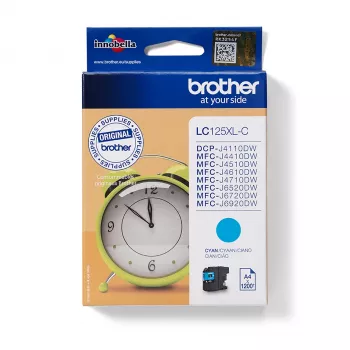 Brother LC-125XLC rašalo kasetė 1 vnt. Originali žalsvai mėlyna