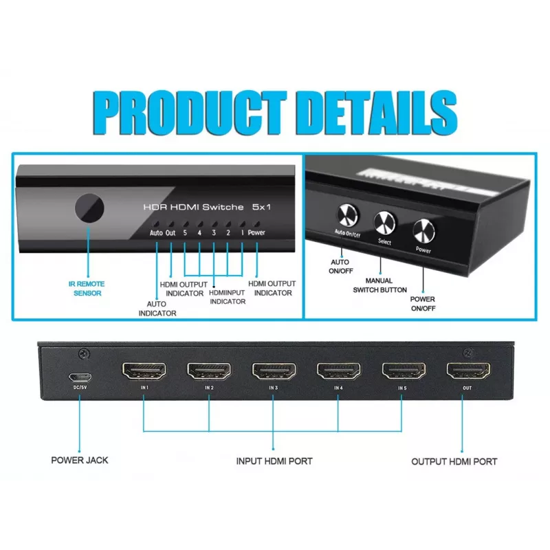 Equip 332726 vaizdo perjungiklis HDMI
