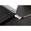 Manhattan Universal Laptop Combination Lock For Noble Wedge®, Nano and K-Slot, Secure 3-in-1 Anti-theft Notebook Lock, Resettable 4-digit Combo, 1.8m, Cut-Resistant Carbon Steel kabelis, Translucent PVC Jacket, Sidabrinė
