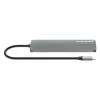 Manhattan USB-C dokas / stotelė su kortelių skaitytuvu, prievadai (x5): HDMI, USB-A (x2) ir USB-C (x2), su Power Delivery (PD) 100 W – reikalingas išorinis USB-C įkroviklis (nepridedamas). Maitinimas per USB (nereikia išorinio maitinimo šaltinio), kai PD nenaudojamas