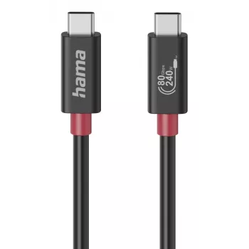 Hama USB-C laidas, E-Marker, USB4 Gen4, 80 Gbit/s, 5 A, 240 W, 1,00 m