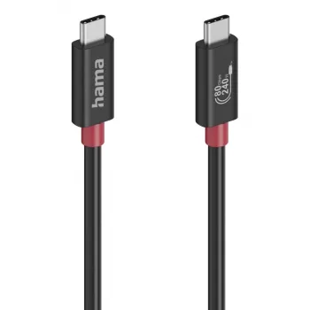 Hama USB-C laidas, E-Marker, USB4 Gen4, 80 Gbit/s, 5 A, 240 W, 1,00 m
