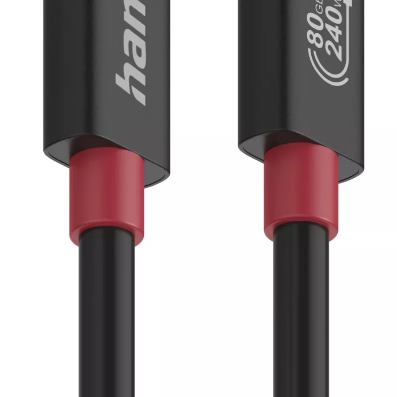 Hama USB-C laidas, E-Marker, USB4 Gen4, 80 Gbit/s, 5 A, 240 W, 1,00 m