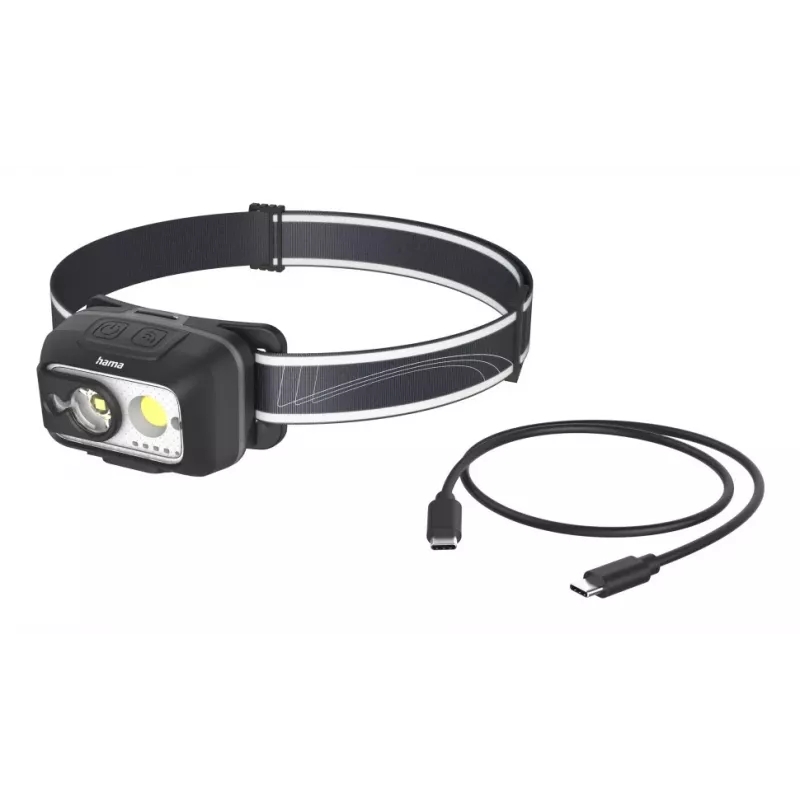 Hama HL500-C juoda, pilka žibintuvėlis su galvos juosta LED