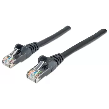 Intellinet tinklo komutacinis kabelis, Cat6, 0,5 m, juodas, CCA, U/UTP, PVC, RJ45, paauksuoti kontaktai, neužsikabinantis, apsaugotas, garantija visam laikui
