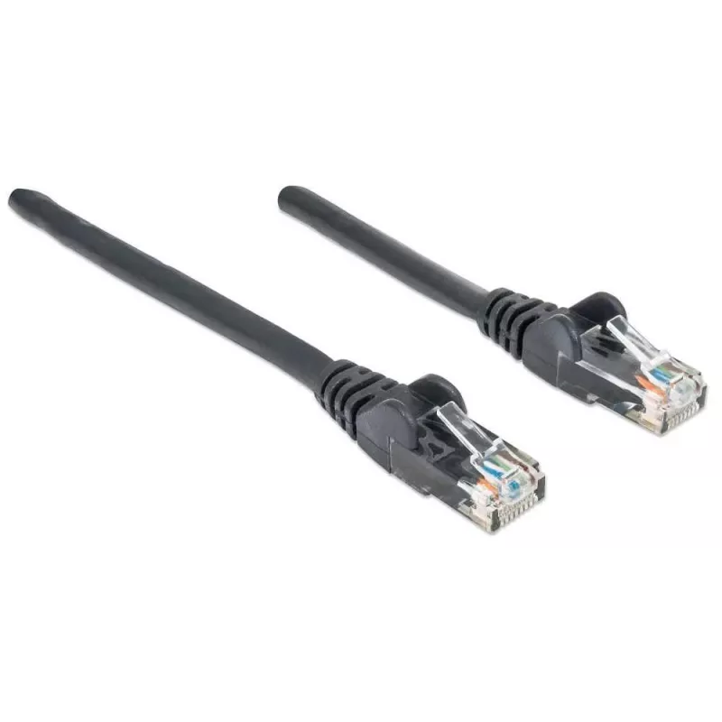 Intellinet tinklo komutacinis kabelis, Cat6, 0,5 m, juodas, CCA, U/UTP, PVC, RJ45, paauksuoti kontaktai, neužsikabinantis, apsaugotas, garantija visam laikui