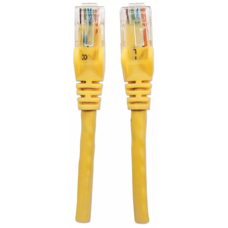 “Intellinet” tinklo komutacinis kabelis, Cat6, 2 m, geltonas, CCA, U/UTP, PVC, RJ45, paauksuoti kontaktai, nesukabinamas, įvorėtas, garantija visam eksploatavimo laikui