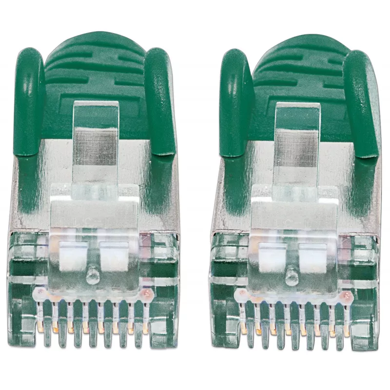 “Intellinet” tinklo kabelis, Cat6, 5 m, žalias, varis, S/FTP, LSOH / LSZH, PVC, RJ45, paauksuoti kontaktai, apsaugotas nuo užkliuvimo, su apvalkalu, garantija visam eksploatavimo laikui