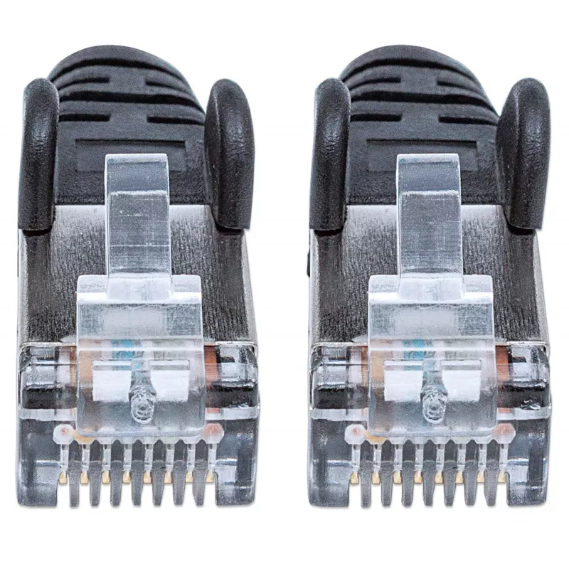 Intellinet tinklo komutacinis kabelis, Cat6, 2 m, juodas, varis, S/FTP, LSOH / LSZH, PVC, RJ45, paauksuoti kontaktai, nesipainiojantis, su apsauginiu gaubteliu, garantija visam naudojimo laikui