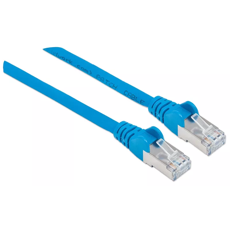Intellinet tinklo komutacinis kabelis, Cat6, 10 m, mėlynas, varinis, S/FTP, LSOH / LSZH, PVC, RJ45, paauksuoti kontaktai, neužkabinamas, su apsauginiu gaubteliu, garantija visam naudojimo laikui