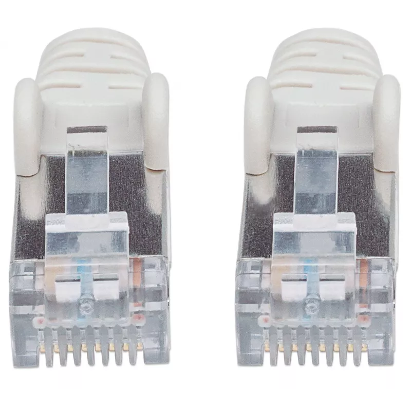 Intellinet tinklo kabelis, Cat6A, 2 m, pilkas, varis, S/FTP, LSOH / LSZH, PVC, RJ45, paauksuoti kontaktai, neužsikabinančios apsaugos, apsauginis gaubtelis, garantija visam laikui