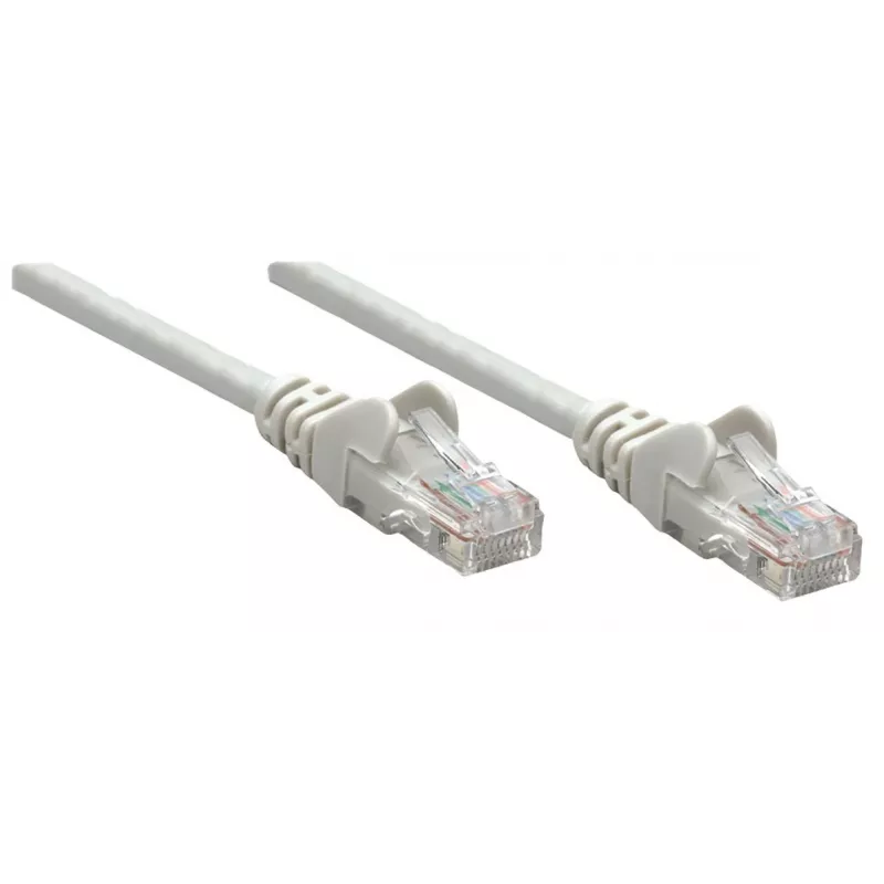 Intellinet tinklo komutacinis kabelis, Cat5e, 0,25 m, pilka, CCA, SF/UTP, PVC, RJ45, auksuoti kontaktai, neužsikabinantis, su apsauginiu gaubteliu, garantija visam naudojimo laikui