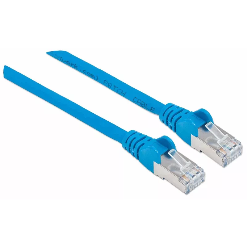 “Intellinet” tinklo komutacinis kabelis, Cat7 kabelis/Cat6A kištukai, 0,5 m, mėlynas, varis, S/FTP, LSOH / LSZH, PVC, RJ45, paauksuoti kontaktai, be užkabų, su apsauginiu gaubteliu, garantija visam eksploatavimo laikotarpiui
