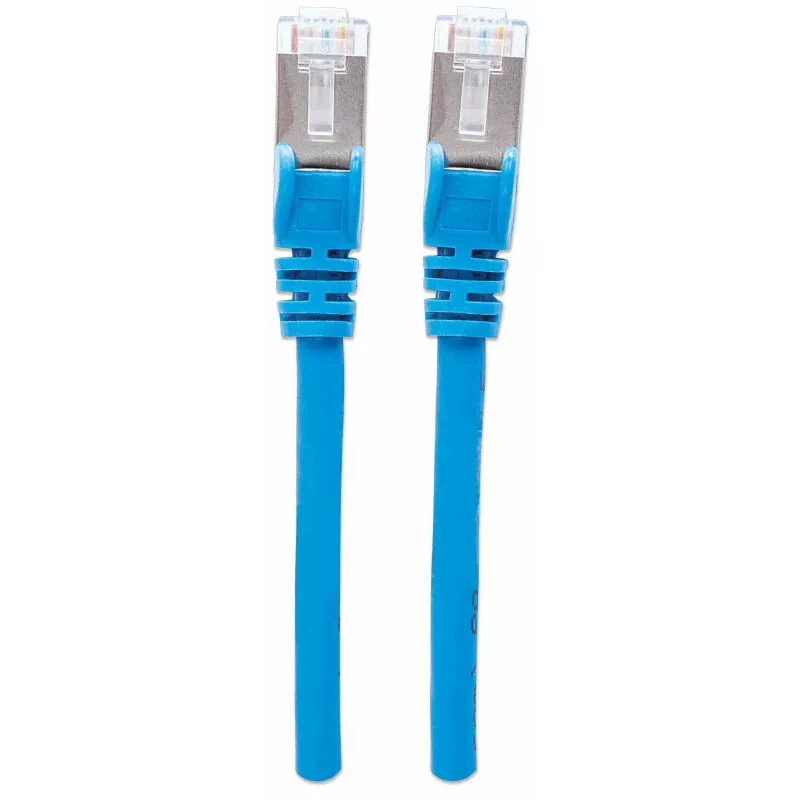“Intellinet” tinklo komutacinis kabelis, Cat7 kabelis/Cat6A kištukai, 0,5 m, mėlynas, varis, S/FTP, LSOH / LSZH, PVC, RJ45, paauksuoti kontaktai, be užkabų, su apsauginiu gaubteliu, garantija visam eksploatavimo laikotarpiui