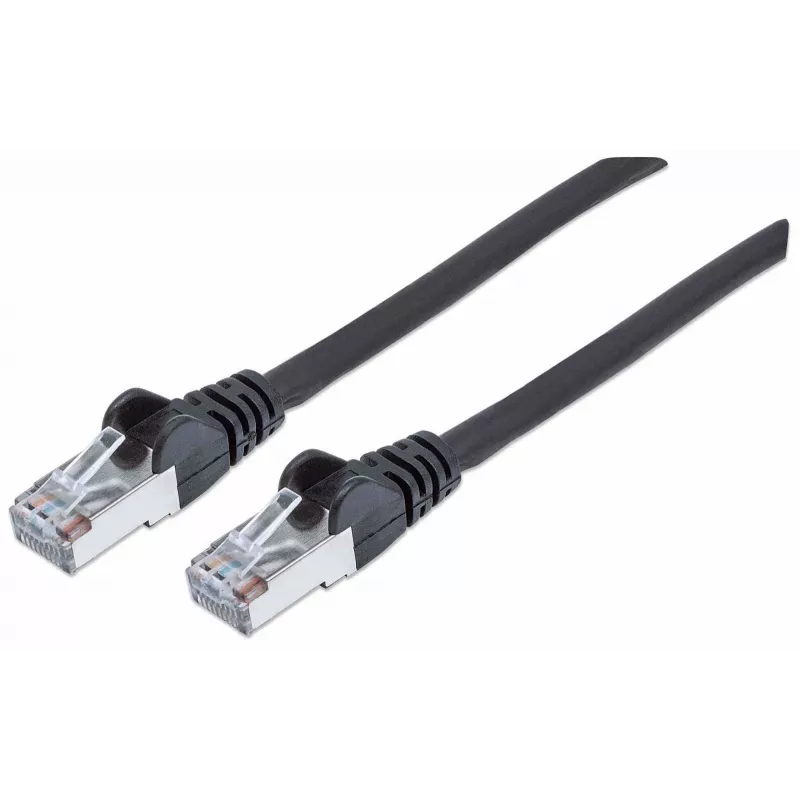 Intellinet tinklo komutacinis kabelis, Cat7 kabelis / Cat6A jungtys, 2 m, juodas, varis, S/FTP, LSOH / LSZH, PVC, RJ45, auksuoti kontaktai, neužkabinamas, su apsaugine mova, garantija visam naudojimo laikui