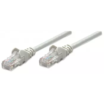 Intellinet Network komutacinis kabelis, Cat5e, 0.5m, Pilka, CCA, U/UTP, PVC, RJ45, Auksuoti kontaktai, Bespalvis, Su apsauga, Garantija visam gyvenimui